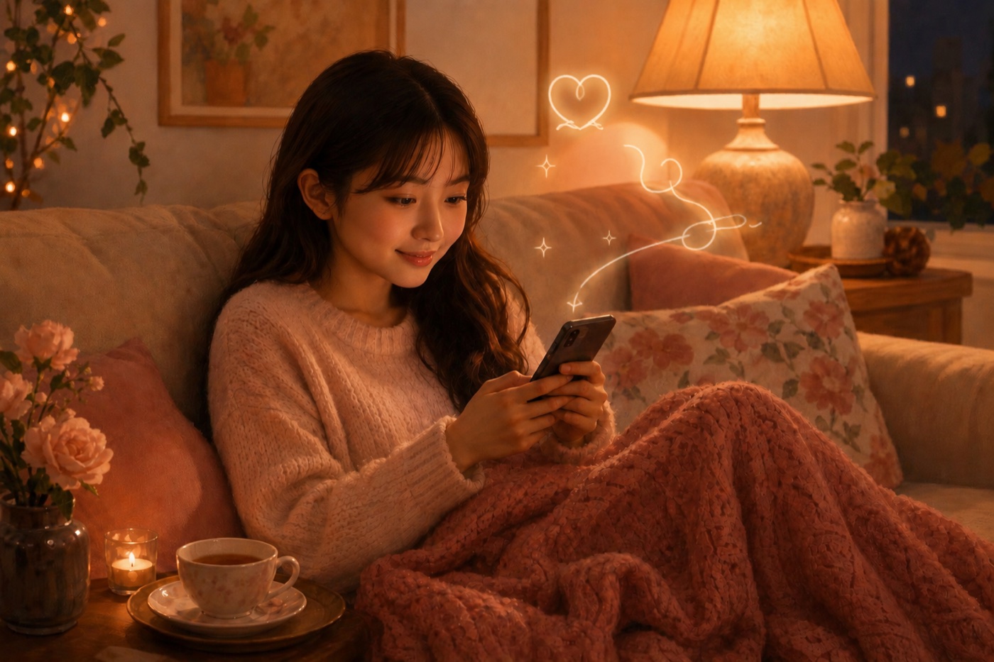 夜里窝在沙发看手机,有人一直惦记着你